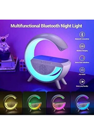 G Speaker Bluetooth Hoparlör RGB Renk Geçişli Gece Lambası Usb/FM/TF/Aux Atmosfer Led Işık