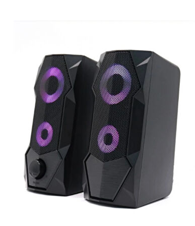 Gaming RGB Işıklı Speaker Hoparlör 2.0 Bigisayar-Leptop Uyumlu Yüksek Kaliteli  Bilgisayar Hoparlörü