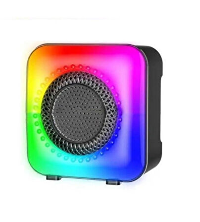 Taşınabilir Rgb Işıklı Radyo Bluetooth Özellikli  Kablosuz Hoparlör+Ses Bombası 3 inç USB/SD 