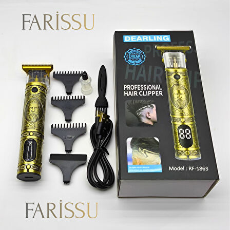 Dearling RF-1863 Antika Tasarım Profesyonel Kablosuz Saç Sakal Traş Makinesi