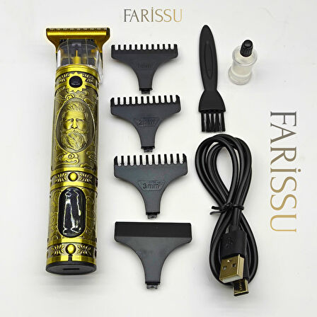 Dearling RF-1863 Antika Tasarım Profesyonel Kablosuz Saç Sakal Traş Makinesi