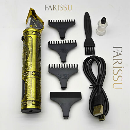 Dearling RF-1863 Antika Tasarım Profesyonel Kablosuz Saç Sakal Traş Makinesi