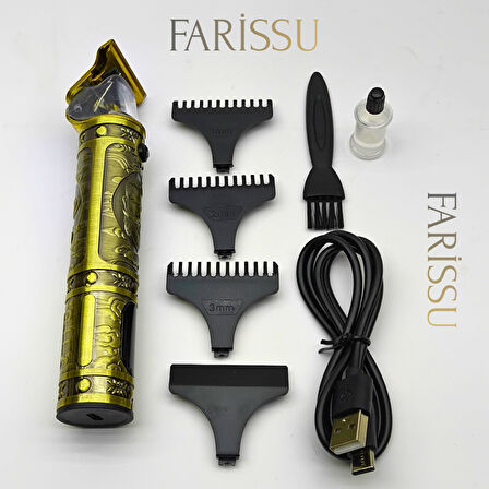 Dearling RF-1863 Antika Tasarım Profesyonel Kablosuz Saç Sakal Traş Makinesi