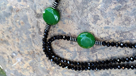 STONEAGE JEWELLERY Özel Tasarım Yeşim Doğal Taş Bayan Kolye