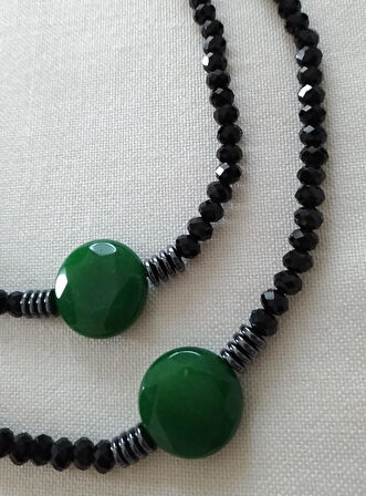 STONEAGE JEWELLERY Özel Tasarım Yeşim Doğal Taş Bayan Kolye
