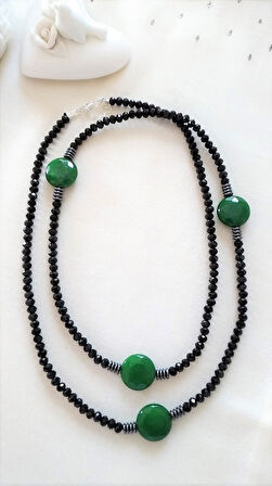 STONEAGE JEWELLERY Özel Tasarım Yeşim Doğal Taş Bayan Kolye