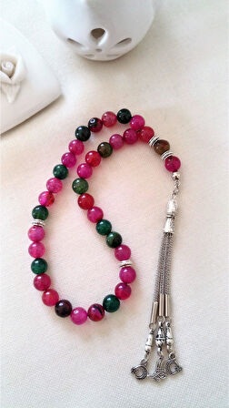 STONEAGE Erkek İçin Hediye Akik Tesbih Karma Akik Doğal Taş