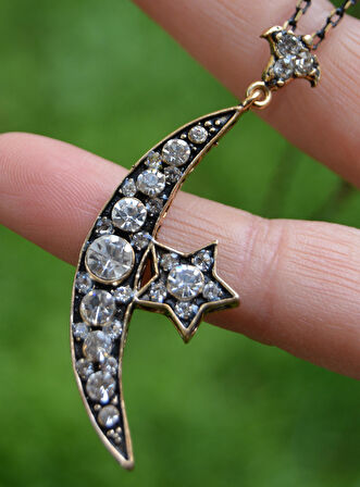 STONEAGE Türk Ay Yıldız Otantik Kadın Kolye