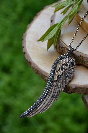 STONEAGE JEWELLERY El Yapımı Melek Kanat Bayan Kolye