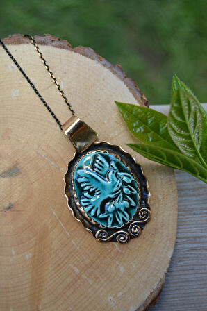 STONEAGE JEWELLERY Özel Tasarım El Yapımı Çini Kadın Kolye