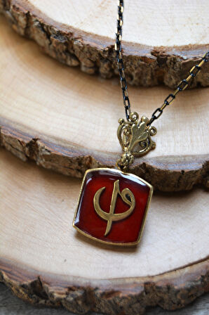 STONEAGE JEWELLERY Elif ve Vav Figürlü Kadın Bronz Kolye