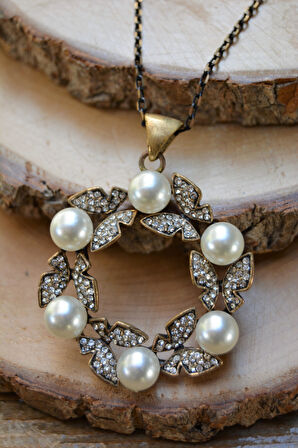 STONEAGE JEWELLERY İncili Kelebek Bayan Kolye