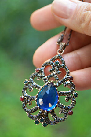 STONEAGE JEWELLERY Safir Taşlı Otantik Bayan Kolye
