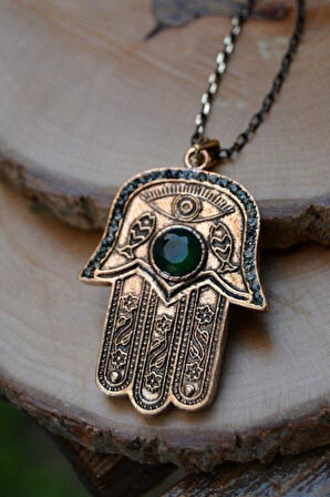 STONEAGE JEWELLERY Kök Zümrüt Otantik Bayan Kolye