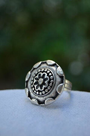 STONEAGE Otantik Antik Gümüş Ayarlanabilir Kadın Yüzük