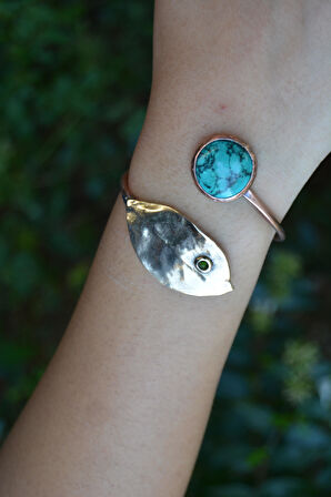 STONEAGE Turkuaz Taşlı Tasarım Kadın Bileklik