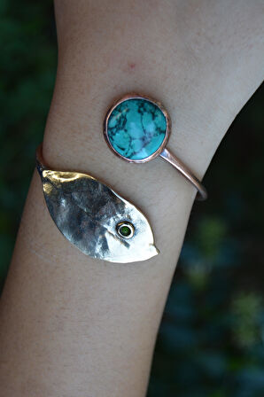 STONEAGE Turkuaz Taşlı Tasarım Kadın Bileklik