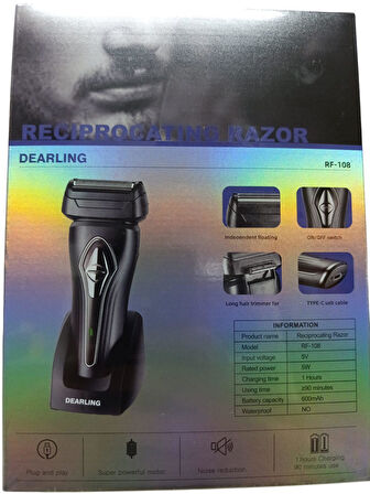 Dearling RF-108 Şarjlı Günlük Tıraş Makinesi – Sıfır Sakal & Pratik Bakım