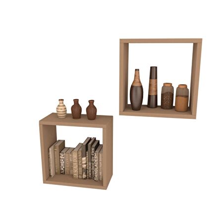 2 Lİ KARE RAF SET  CAPPİCİNO