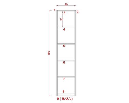 ALİNA SUNTALAM KİTAPLIK  ( 40 x 180 cm ) - KAPAKLI KAFKAS MEŞE ( MAT )
