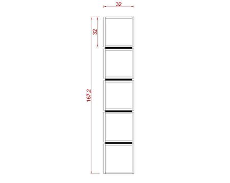 PERİSKOP SUNTALAM KİTAPLIK ( 32 x 167 cm ) HARELİ CEVİZ (MAT)