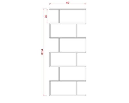 KOİ SUNTALAM KİTAPLIK ( 80 x 192 cm ) KREM ( PARLAK )