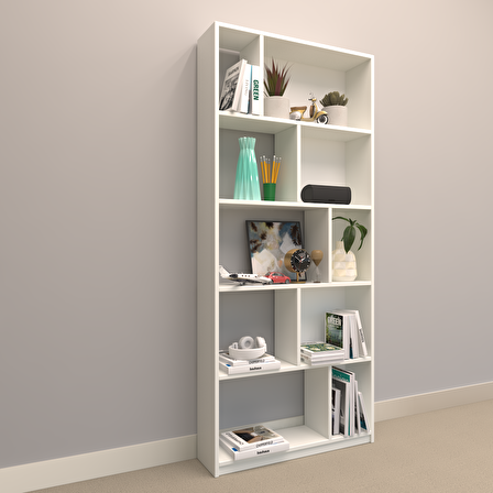 ODİ SUNTALAM KİTAPLIK ( 80 x 180 cm ) BEYAZ ( MAT )