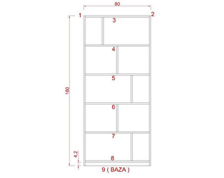 ODİ SUNTALAM KİTAPLIK ( 80 x 180 cm ) KREM ( MAT )