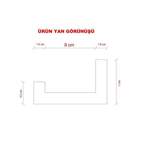 SETLİ DUVAR RAFI 180 cm  BEYAZ ( MAT )