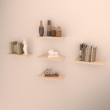 5 Lİ SONOMA DUVAR RAFI KREM ( PARLAK )