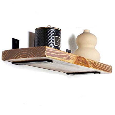 MASİF LADİN DUVAR RAFI CEVİZ RENK 60 CM X 18 CM
