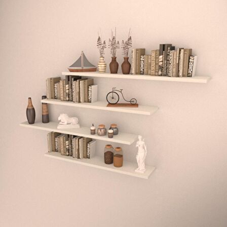 4 LÜ RAF SET ( 90-90-80-80 ) BEYAZ ( PARLAK )