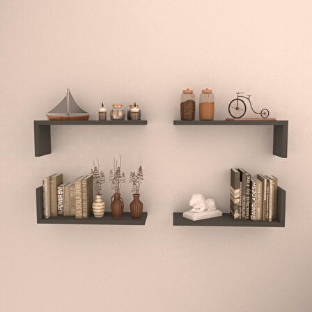 4 LÜ L RAF SET (  45 CM )  ANTRASİT ( MAT )