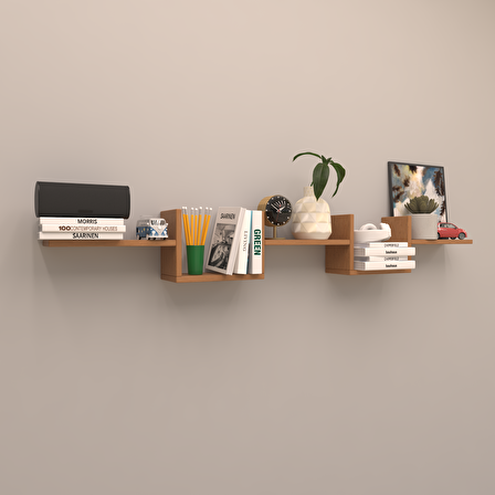 MUGO GİZLİ DUVAR RAF SET BAMBU ( PARLAK )