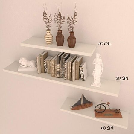 3 LÜ GİZLİ BAĞLANTILI RAF SET ( 80 - 40 - 40 ) KAFKAS MEŞE ( MAT )