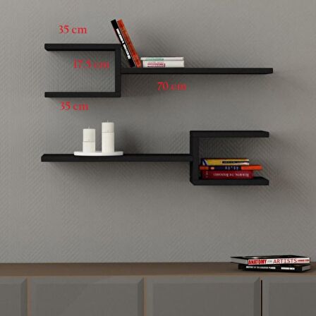 2 Lİ MIZRAK DUVAR RAF SET  BAMBU ( PARLAK )
