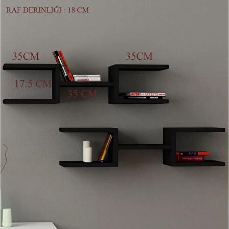 2 Lİ ÇİFT MIZRAK DUVAR RAF SETİ BAMBU ( PARLAK )