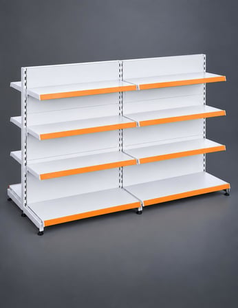 Çift Taraflı (Ekonomik) 2'li Orta Reyon, Market Rafı-Bazasız H:140 cm Antrasit Gri-40x75 cm