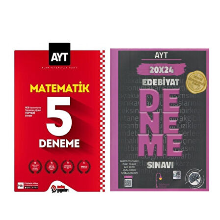 Edebiyat Sokağı AYT Edebiyat 20 x 24 Deneme ve Metin AYT Matematik 5 Deneme Seti 2 Kitap