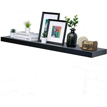 DEKORATİF RAF SİYAH RENK  - 50 CM
