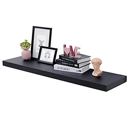 DEKORATİF RAF SİYAH RENK  - 50 CM