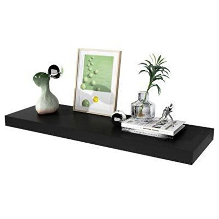 DEKORATİF RAF SİYAH RENK  - 50 CM