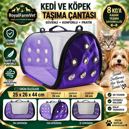 RoyalFarmVet Su Geçirmez Kedi ve Köpek Taşıma Çantası ( Tutma Aparatı ile beraber)