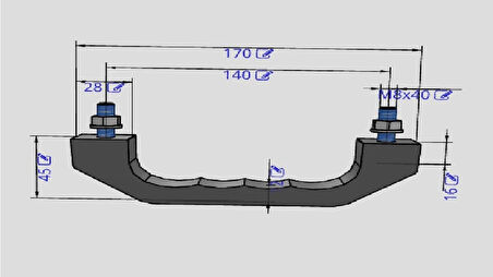 ELESA RG-1S.140.84 Köprü Tutamağı – 170mm Endüstriyel Plastik Kulp