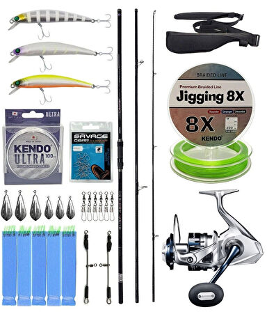 YekOutdoor Yüksek Performans Okuma Ceymar Surf 4,30 m 100-250 gr 3 Parça Surf Kamışı&Shimano Makina Saragosa 8000 SW A HG