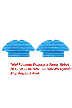 Tefal Rowenta Explorer X-Plorer  Robot 20 40 50 75 RG7687 - RR7687WH Uyumlu Mop Paspas 2 Adet
