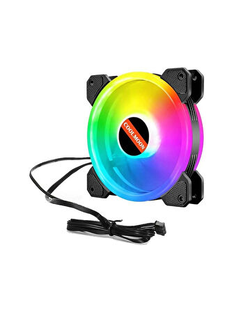 Coolmoon 12Cm Rgb Kasa Fanı Işıklı Renkli Fan 6 Pin Bağlantı