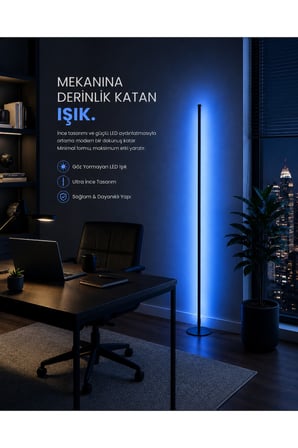 Nexus Rgb Stıck Led Lambader Full Renk Uzaktan Kumandalı Aydınlatma Sistemi Dimlenebilir 150 Cm