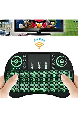 QASUL Uzaktan Kumanta Tv Plus Kablosuz Mini Klavye Android Tv Pc Laptop Için Akıllı Klavye Mouse Cihazı