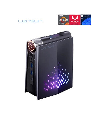 LENSUN RGB X6 Win11 PRO 16GB +(16GB RAM HEDİYE) Mini Bilgisayar 16 Çekirdek APU Sistem